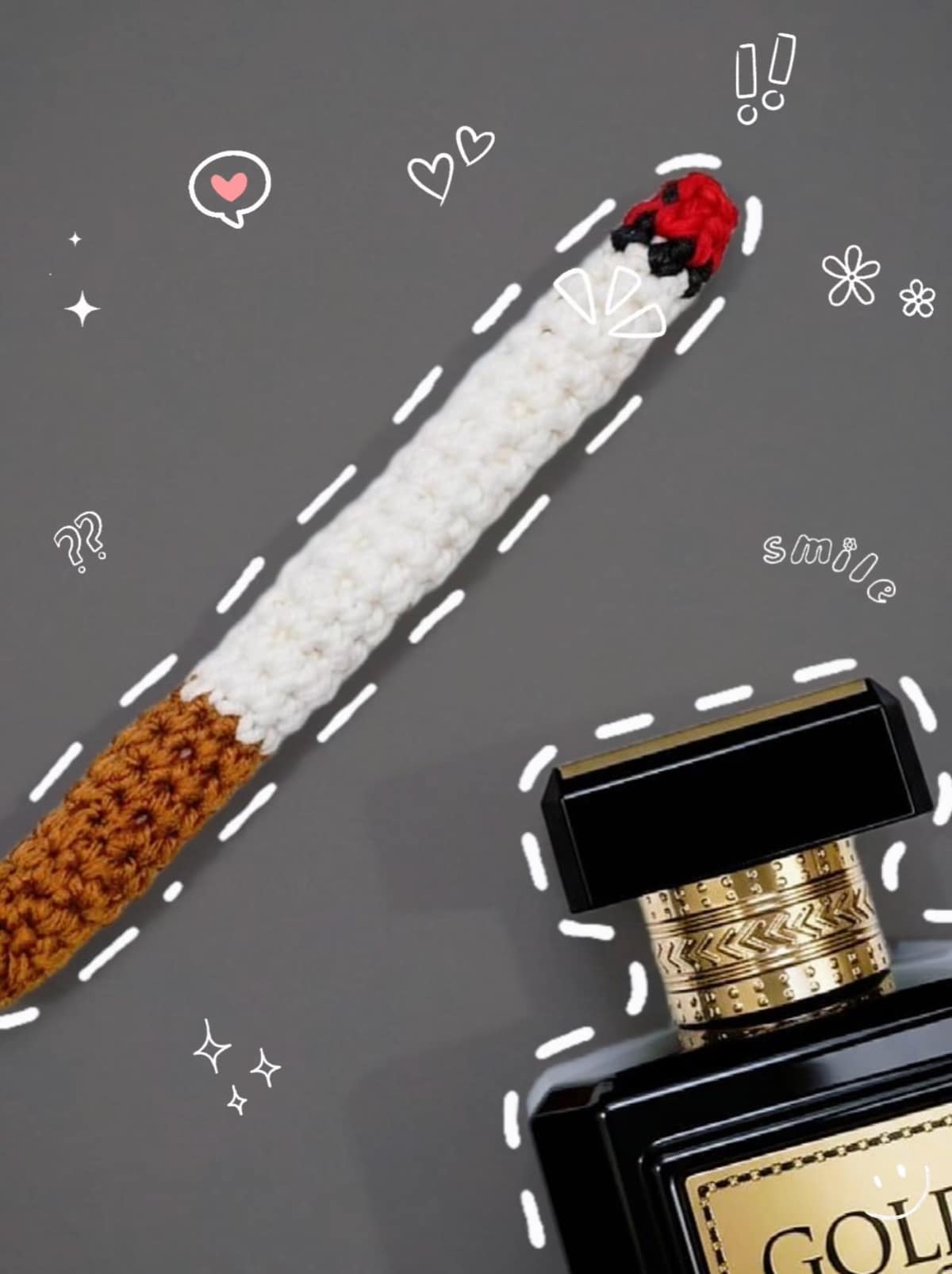 Crochet Cigarette Keychain